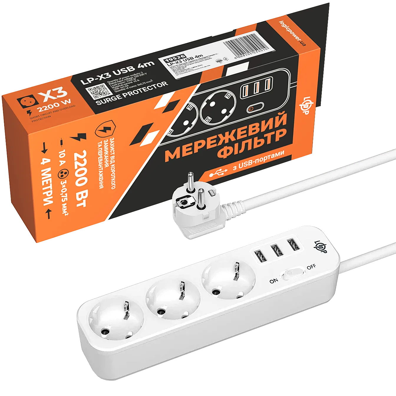 ��������� ������ PREMIUM LP-X3 USB 4 � White (2200 ��)