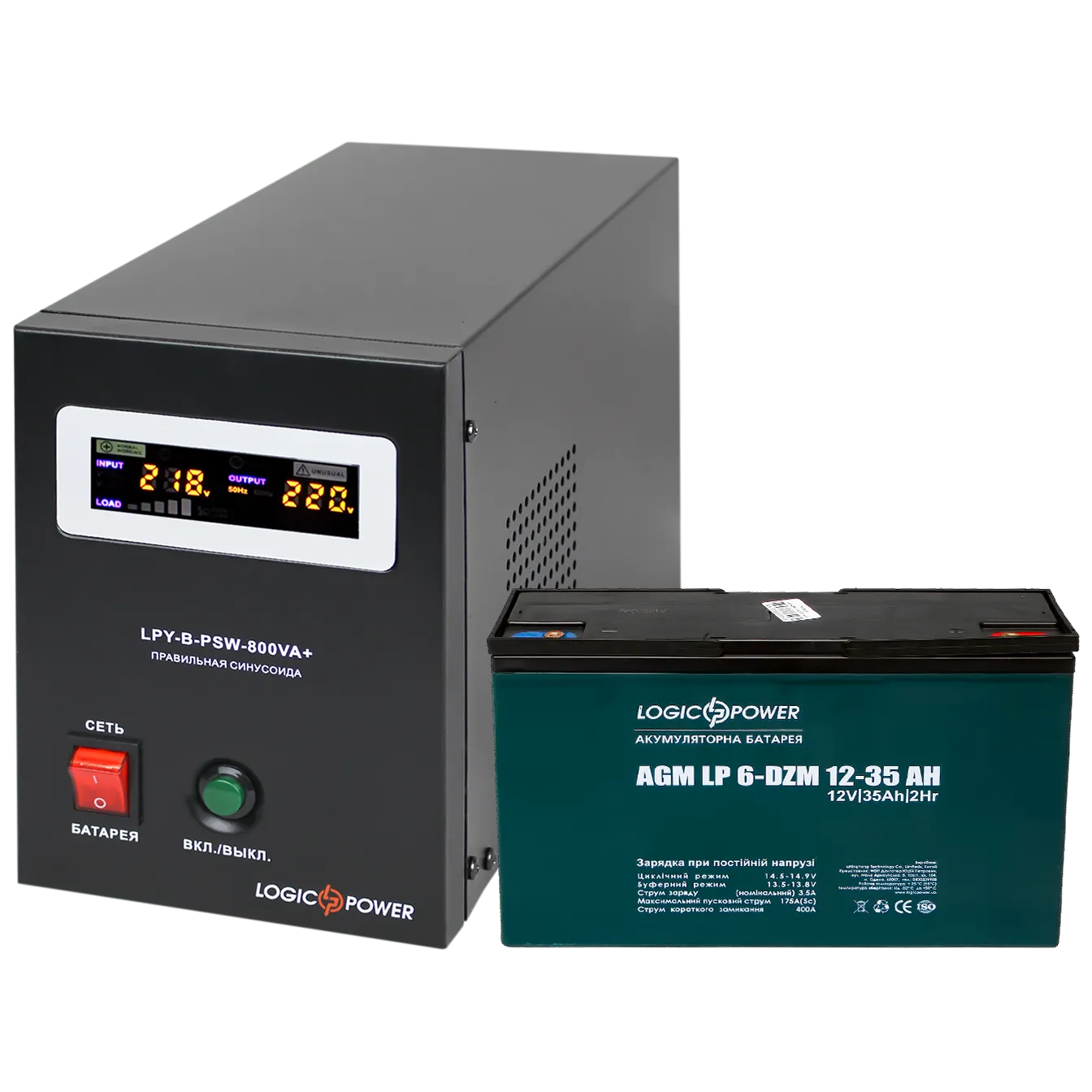 �������� ���������� �������� LP (LogicPower) ��� + DZM ������� (UPS B800 + ��� DZM 455W)