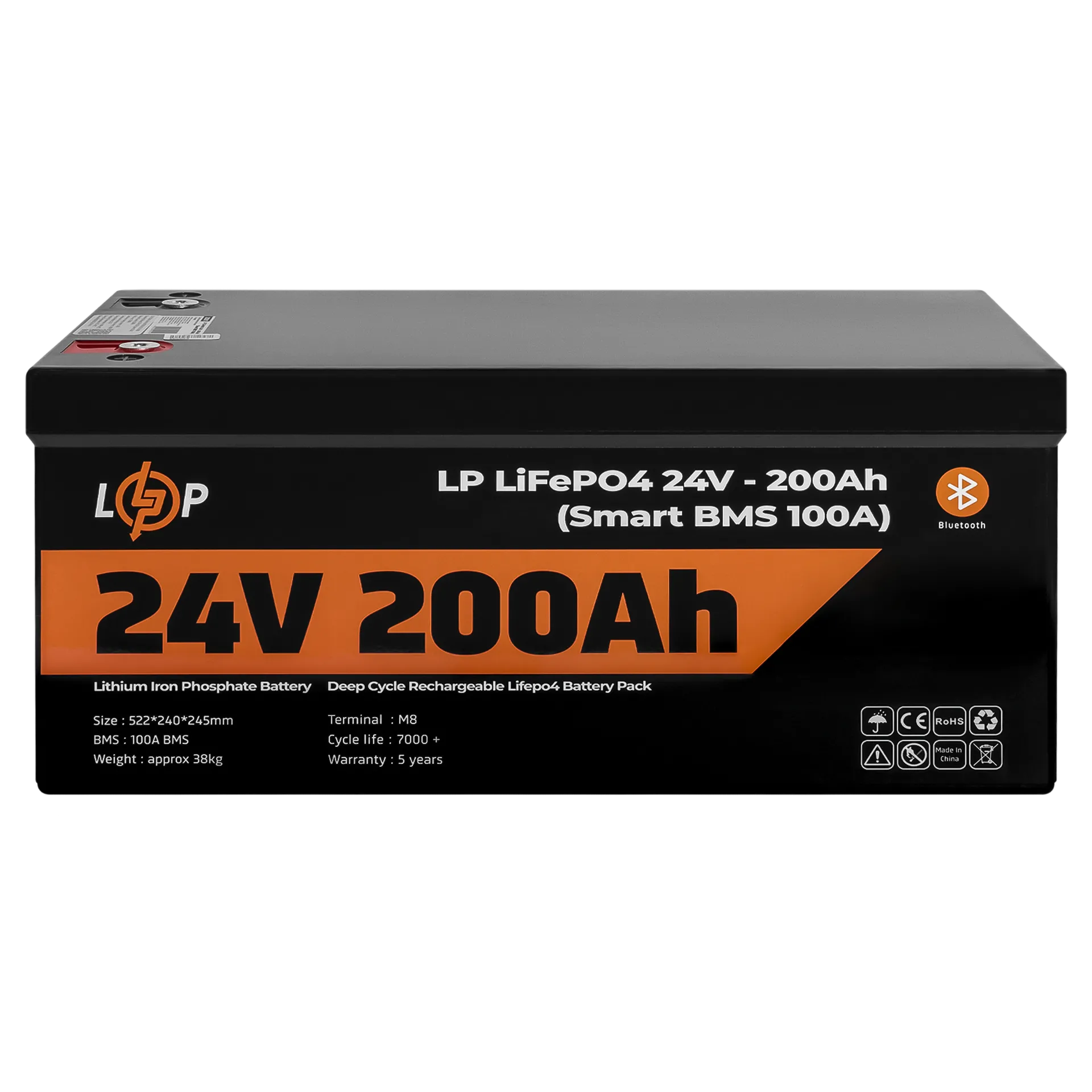 ���������� LP LiFePO4 24V (25,6V) - 200 Ah (5120Wh) (Smart BMS 100�) � BT ������� ��� ���