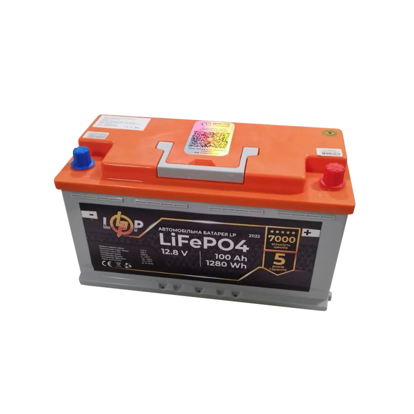 Акумулятор для автомобіля літієвий LP LiFePO4 (+ праворуч) 12,8V - 100 Ah (1280Wh) Акумулятор для автомобіля літієвий LP LiFePO4 (+ праворуч) 12,8V - 100 Ah (1280Wh)