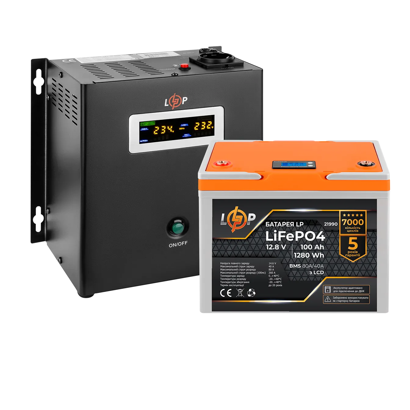 �������� ���������� �������� LP (LogicPower) ��� + ���� (LiFePO4) ������� (UPS W500+ ��� LiFePO4 1280W)