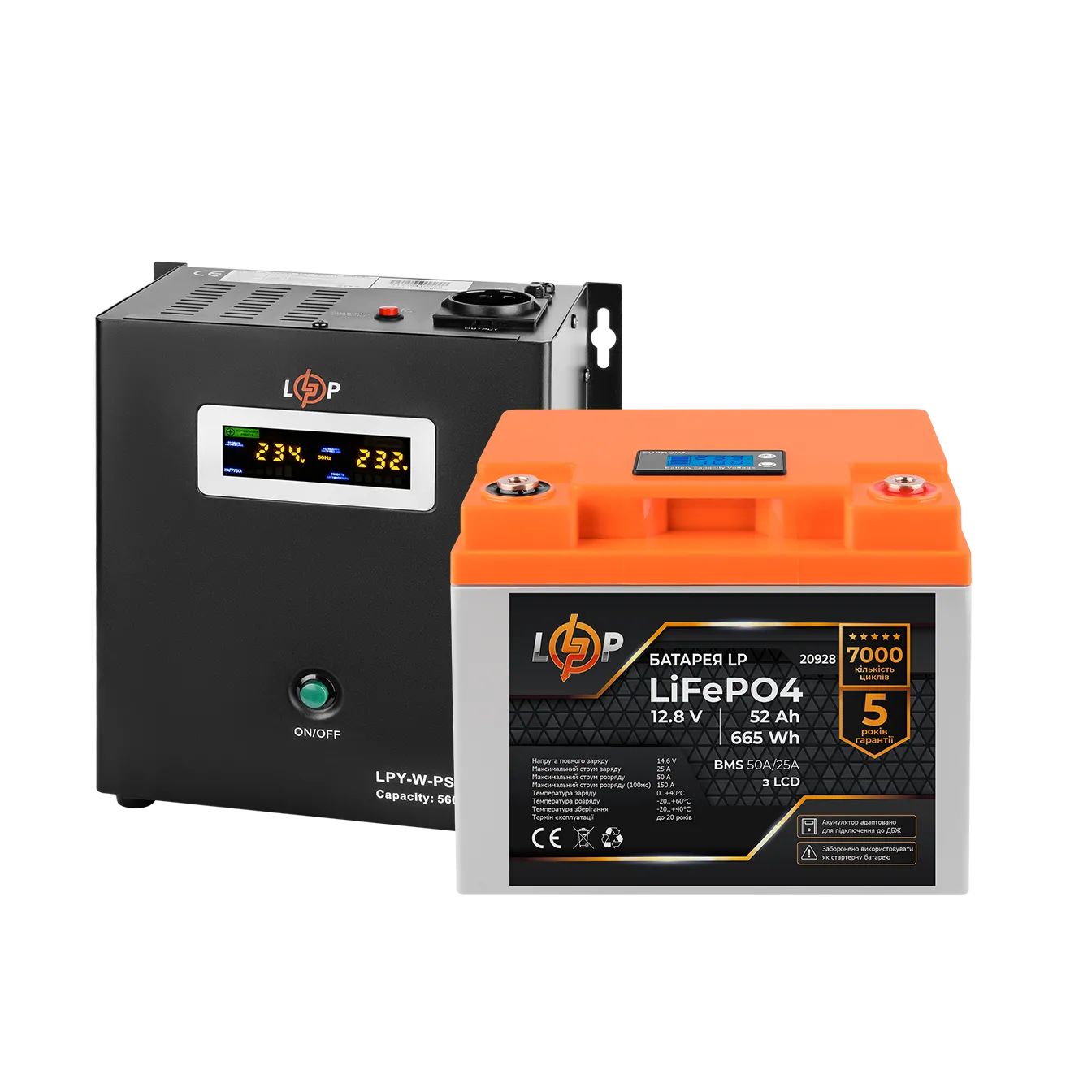 �������� ���������� �������� LP (LogicPower) ��� + ���� (LiFePO4) ������� (UPS W800+ ��� LiFePO4 640W)