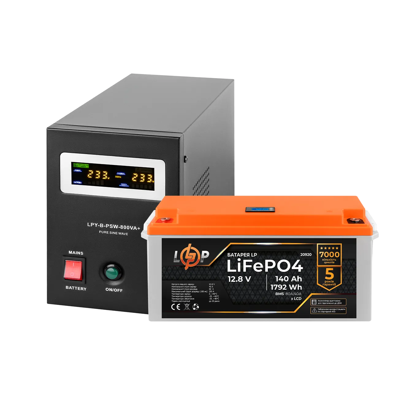 �������� ���������� �������� LP (LogicPower) ��� + ���� (LiFePO4) ������� (UPS B800 + ��� LiFePO4 1792W)