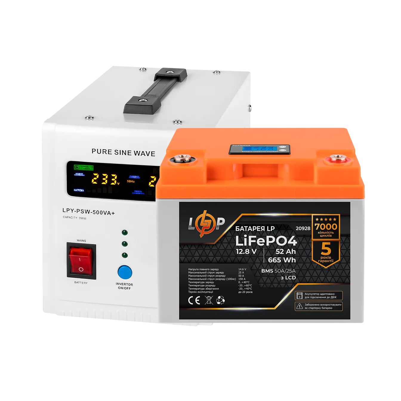 �������� ���������� �������� LP (LogicPower) ��� + ���� (LiFePO4) ������� (UPS B500 + ��� LiFePO4 640W)