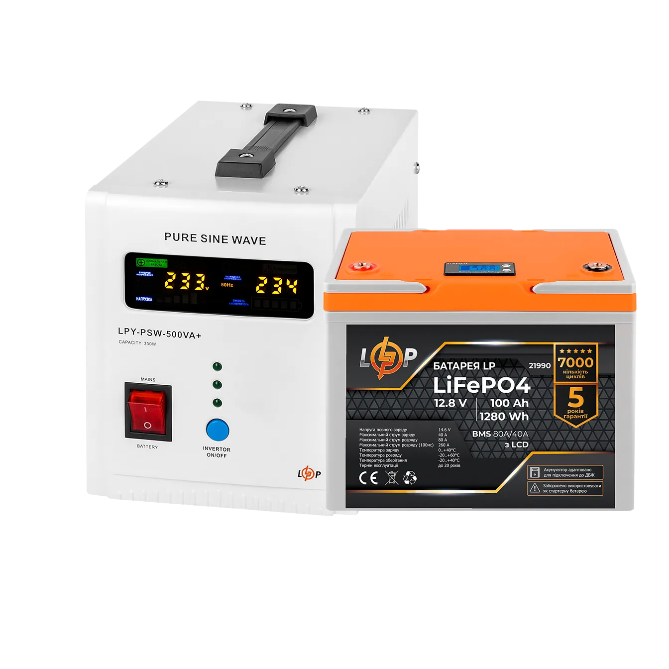 �������� ���������� �������� LP (LogicPower) ��� + ���� (LiFePO4) ������� (UPS B500+ ��� LiFePO4 1280W)