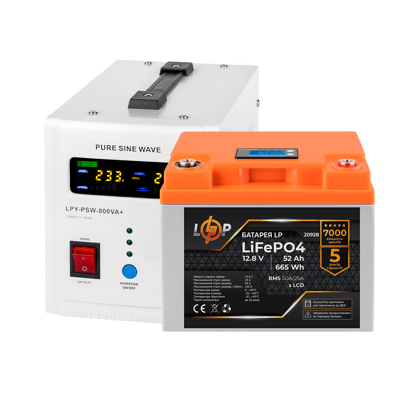 �������� ���������� �������� LP (LogicPower) ��� + ���� (LiFePO4) ������� (UPS B800 + ��� LiFePO4 640W)