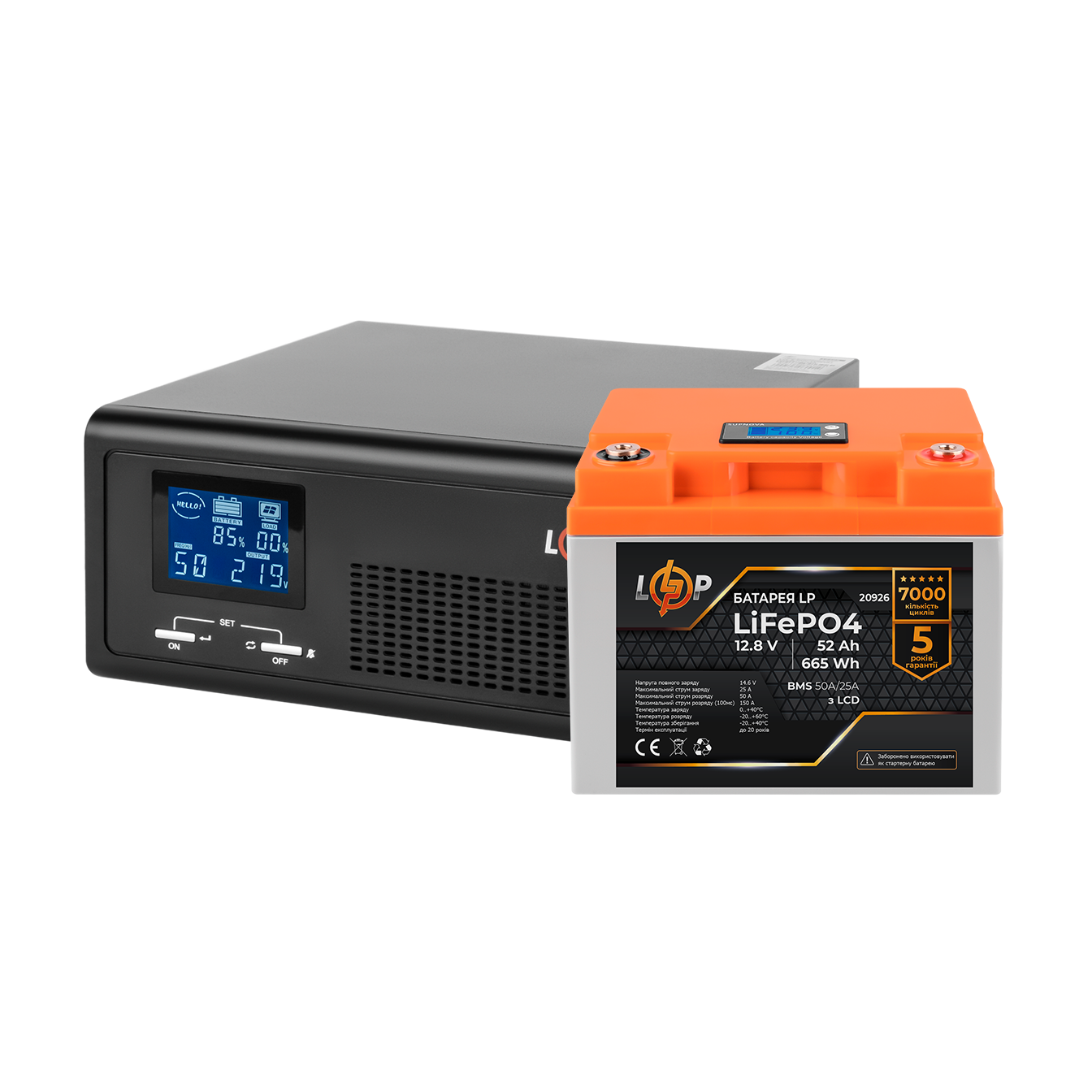 �������� ���������� �������� LP (LogicPower) ��� + ���� (LiFePO4) ������� (UPS B430+ ��� LiFePO4 665W)