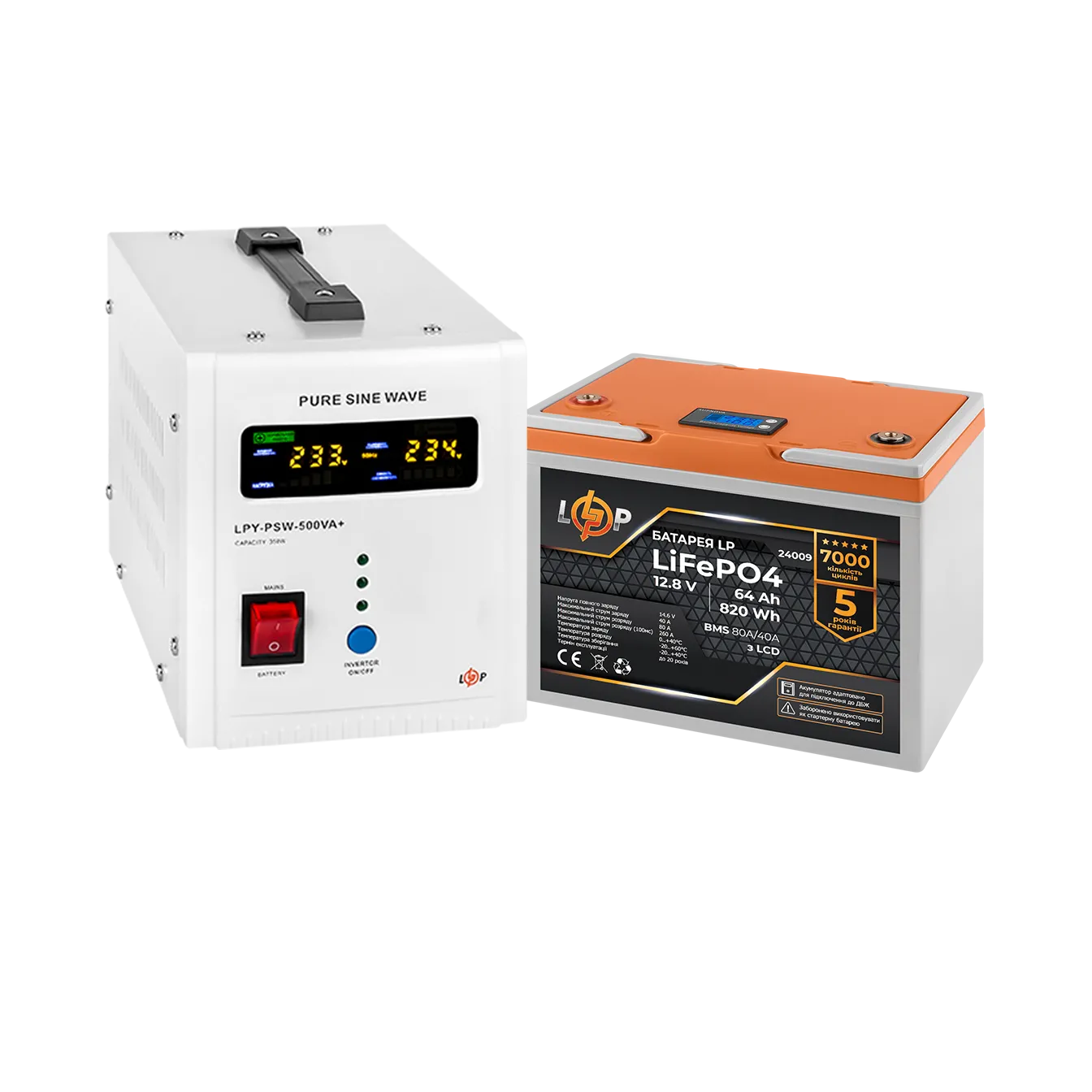 �������� ���������� �������� LP (LogicPower) ��� + ���� (LiFePO4) ������� (UPS �500+ ��� LiFePO4 819W)