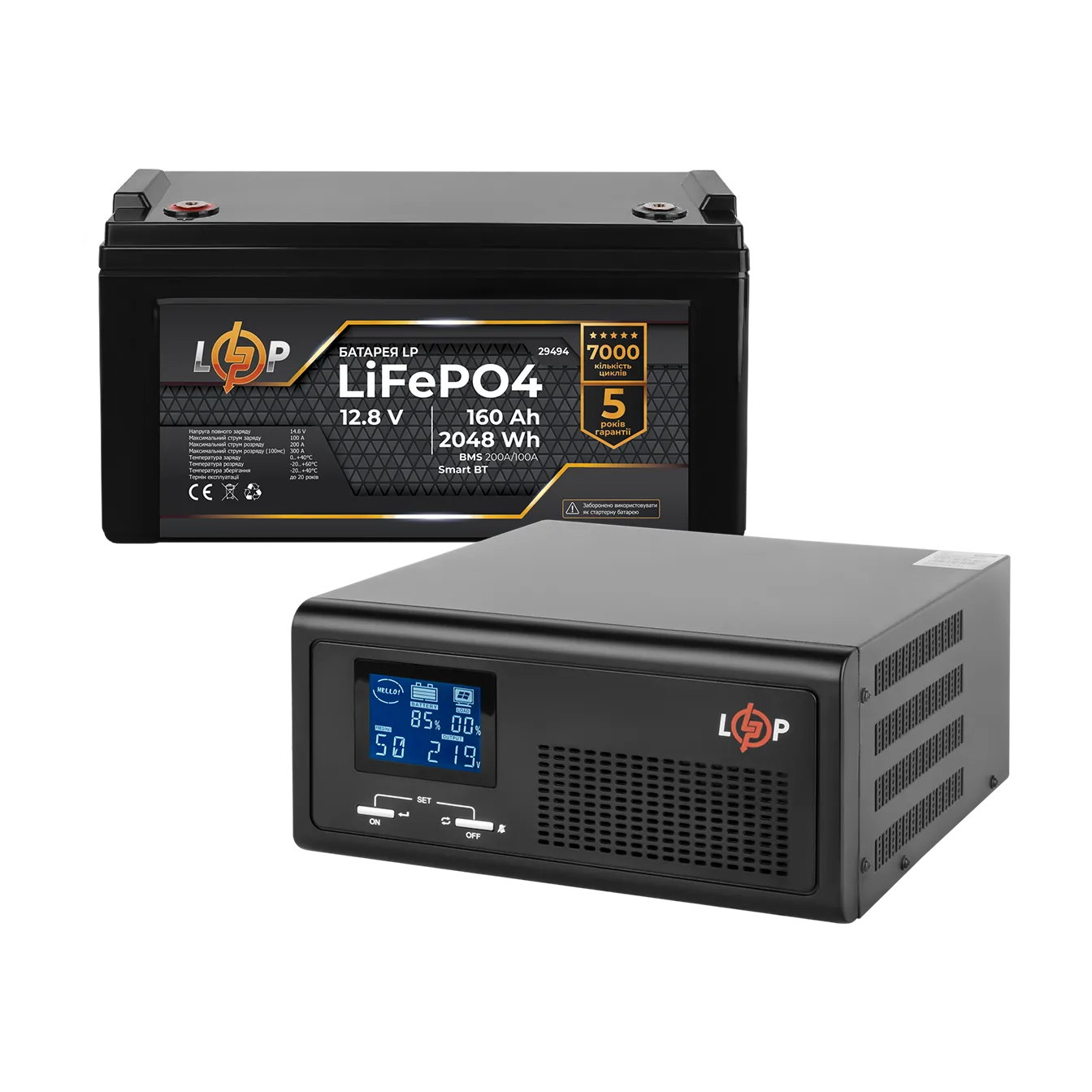 �������� ���������� �������� LP (LogicPower) ��� + ���� (LiFePO4) ������� (UPS B1000 + ��� LiFePO4 2048Wh)