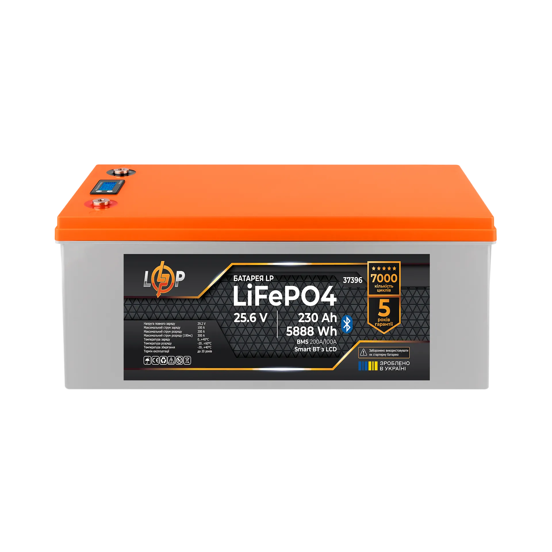���������� LP LiFePO4 25,6V - 230 Ah (5888Wh) (BMS 200A/100�) ������� LCD Smart BT