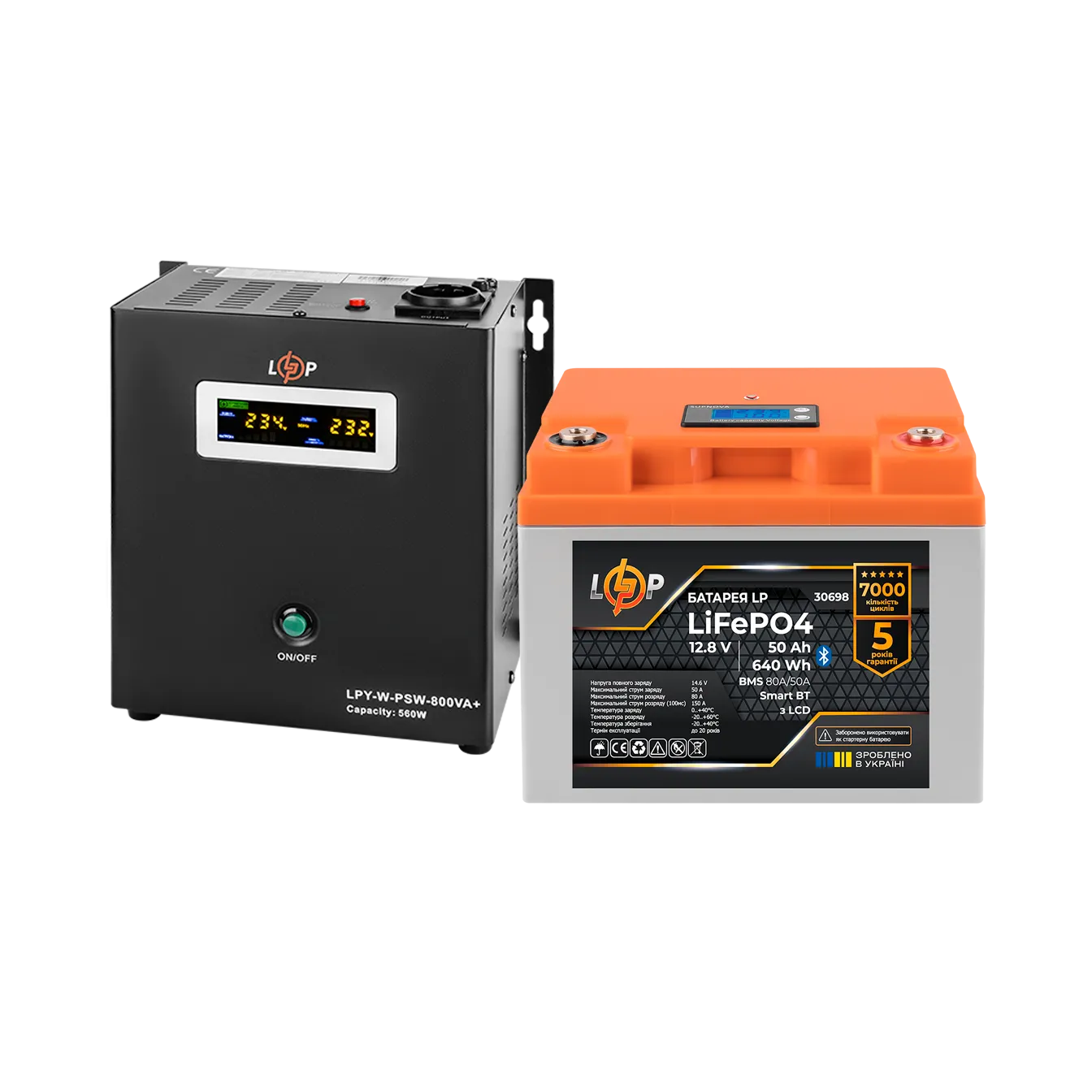 �������� ���������� �������� LP (LogicPower) ��� + ���� (LiFePO4) ������� (UPS �800+ ��� LiFePO4 640W)