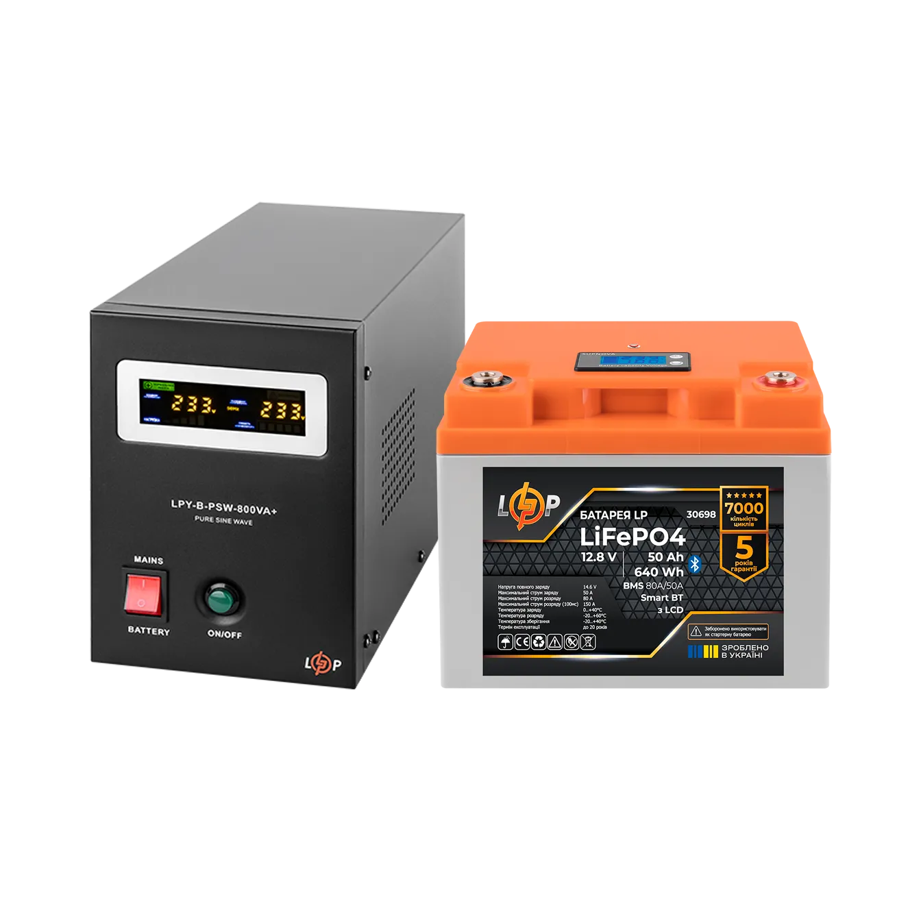 �������� ���������� �������� LP(LogicPower) ��� + ���� (LiFePO4) ������� (UPS �800 + ��� LiFePO4 640W)