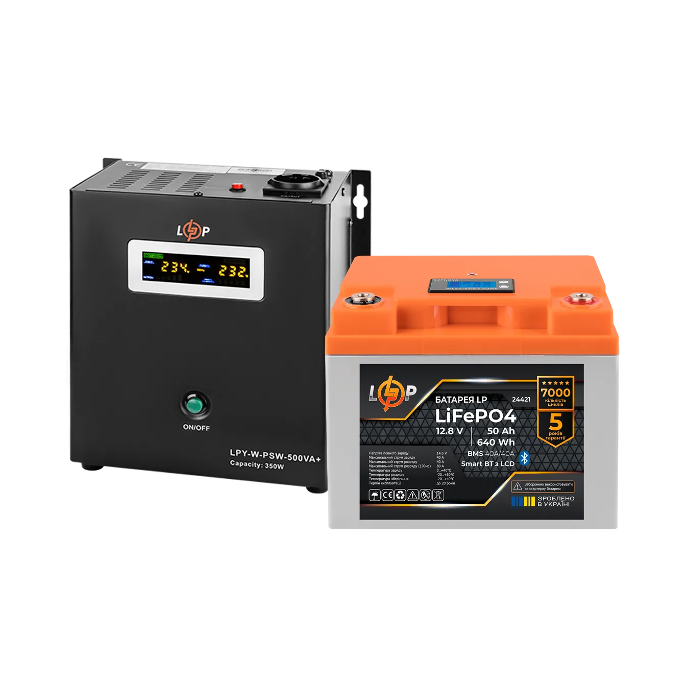 �������� ���������� �������� LP(LogicPower) ��� + ���� (LiFePO4) ������� (UPS W500 + ��� LiFePO4 640W)