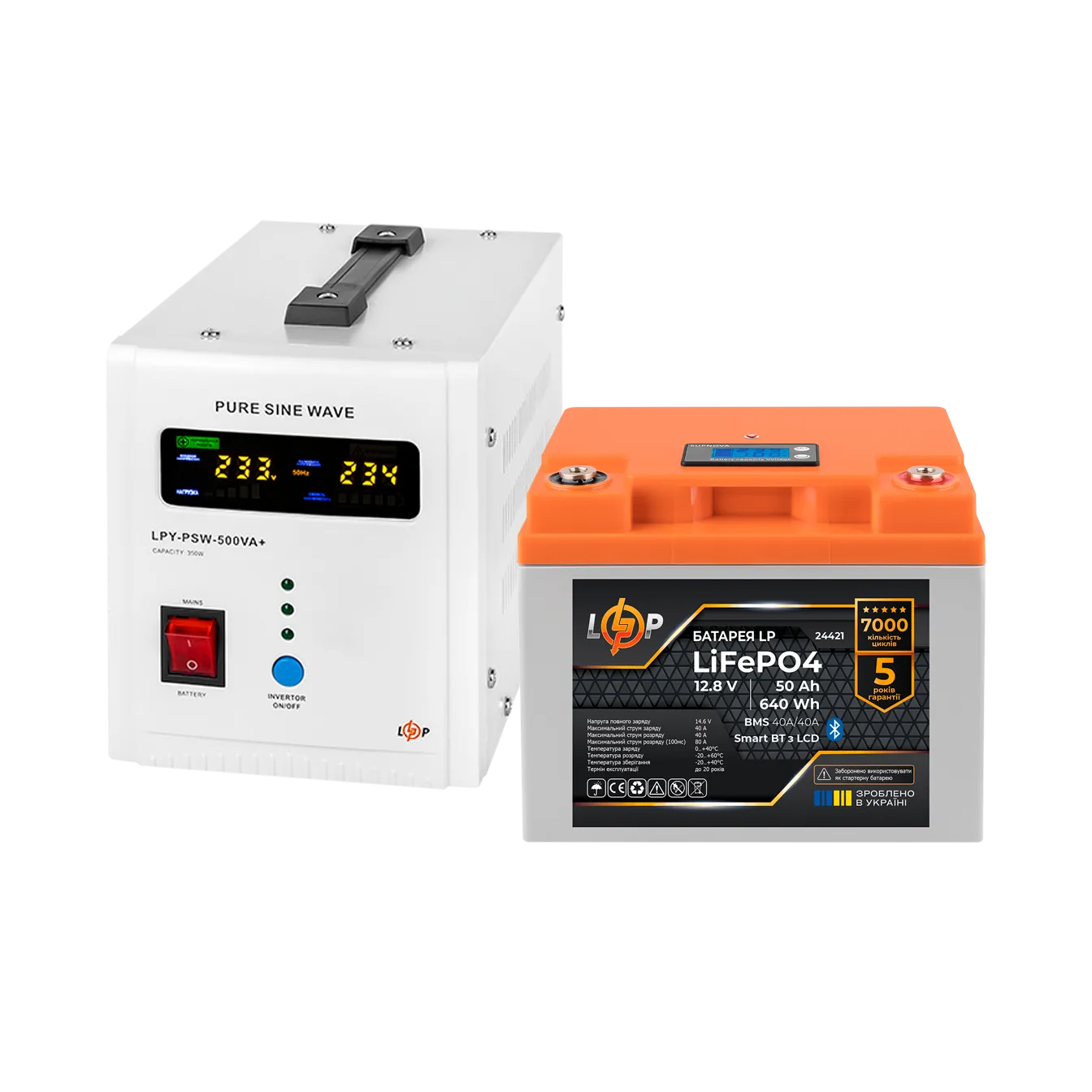 �������� ���������� �������� LP(LogicPower) ��� + ���� (LiFePO4) ������� (UPS �500 + ��� LiFePO4 640W)