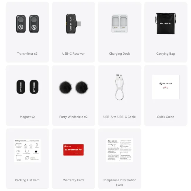 Бездротова мікрофонна система Hollyland Lark A1 Mini Duo USB-C Бездротова мікрофонна система Hollyland Lark A1 Mini Duo USB-C