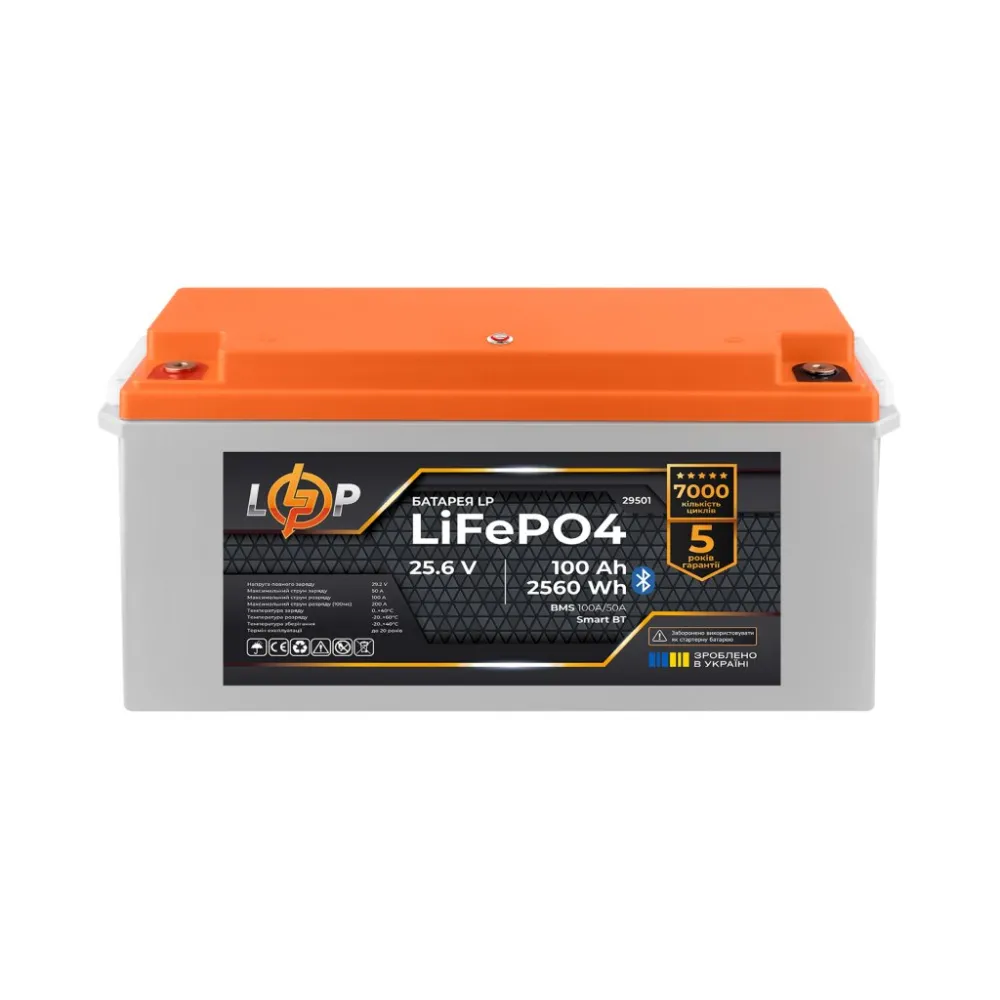 ���������� LP LiFePO4 25,6V - 100 Ah (2560Wh) (BMS 100A/50�) ������� Smart BT