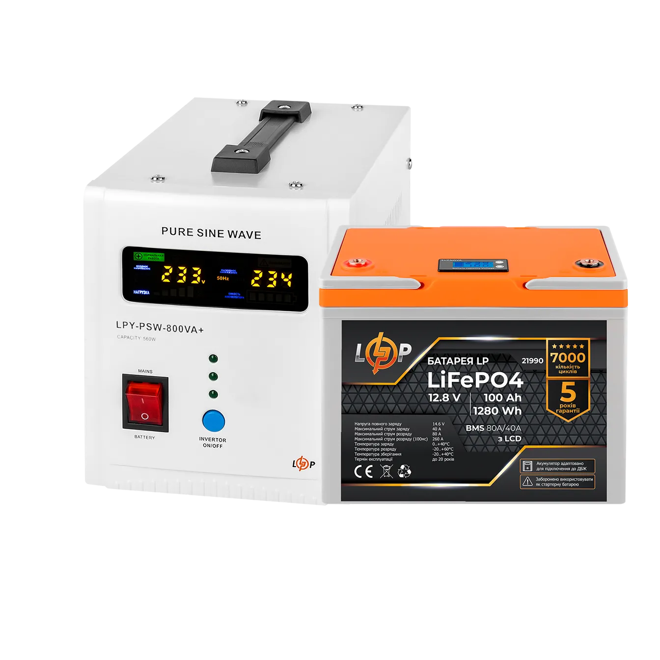 ���������� LP LiFePO4 51,2V - 100 Ah (5120Wh) (Smart BMS 200A/100�) � LCD ����� Smart RM