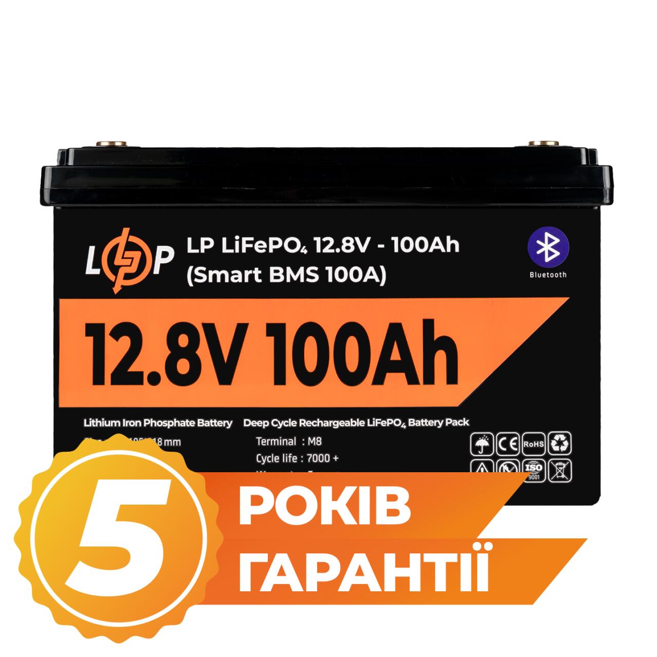 ���������� LP LiFePO4 12V (12,8V) - 100 Ah (1280Wh) (Smart BMS 100�) � BT ������� ��� ���