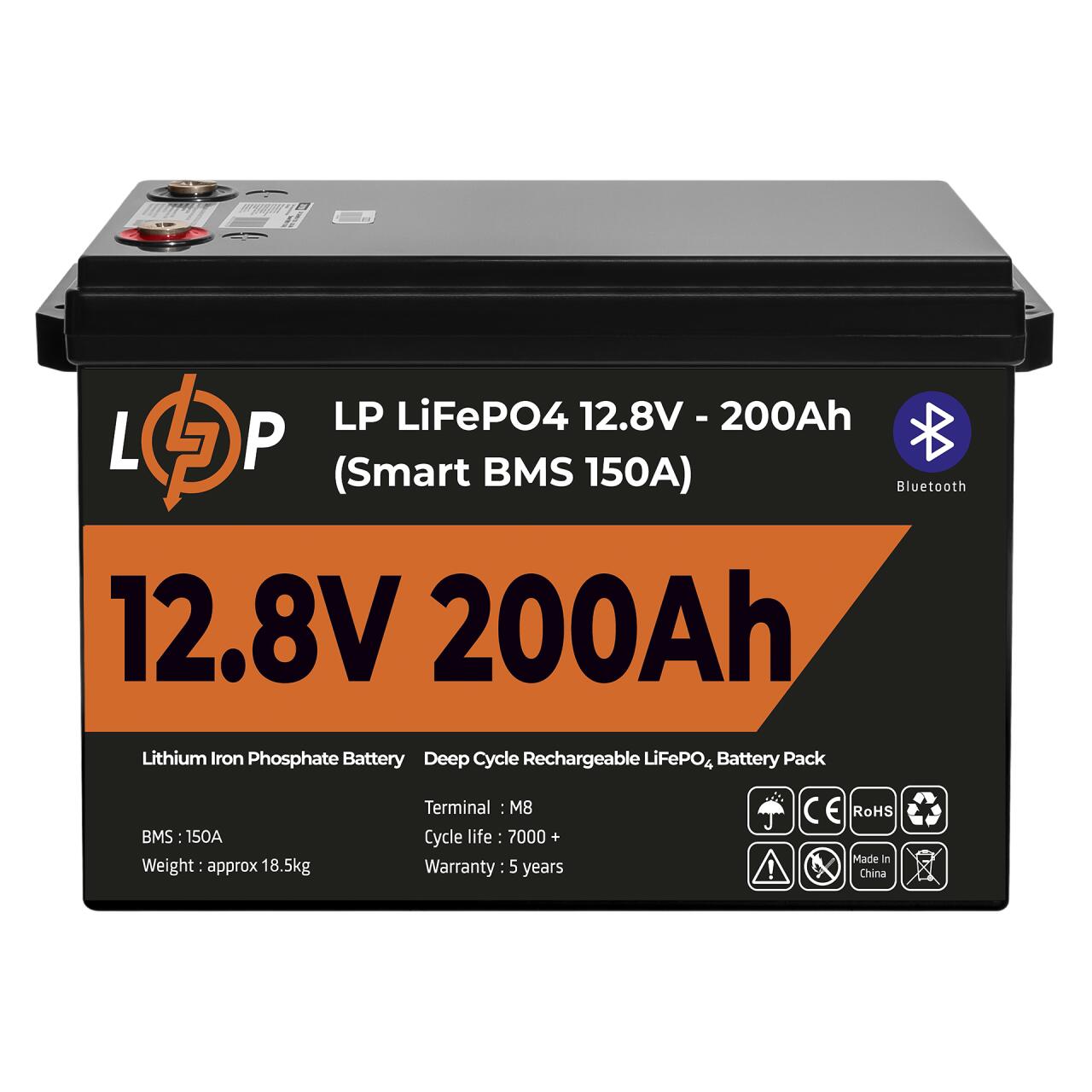 ���������� LP LiFePO4 12V (12,8V) - 200 Ah (2560Wh) (Smart BMS 100�) � BT ������� ��� ���