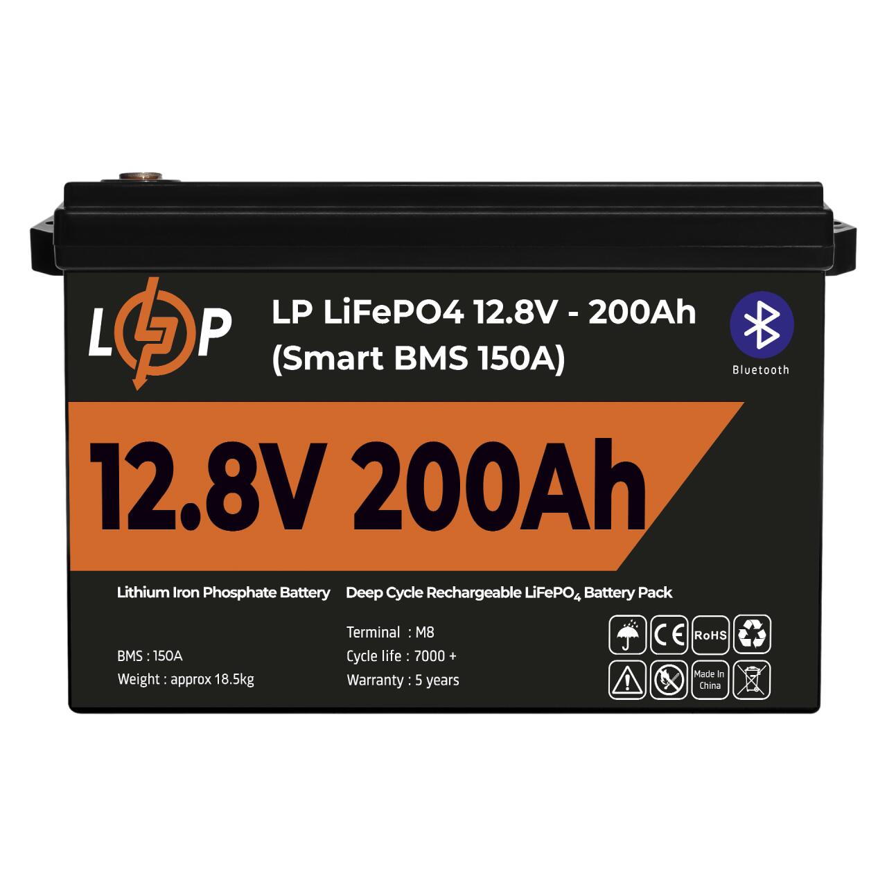 ���������� LP LiFePO4 12V (12,8V) - 200 Ah (2560Wh) (Smart BMS 100�) � BT ������� ��� ���
