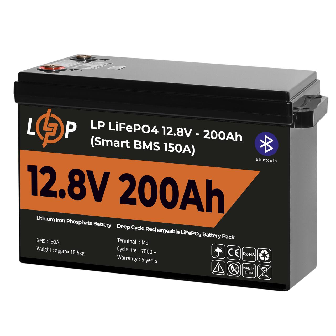 ���������� LP LiFePO4 12V (12,8V) - 200 Ah (2560Wh) (Smart BMS 100�) � BT ������� ��� ���