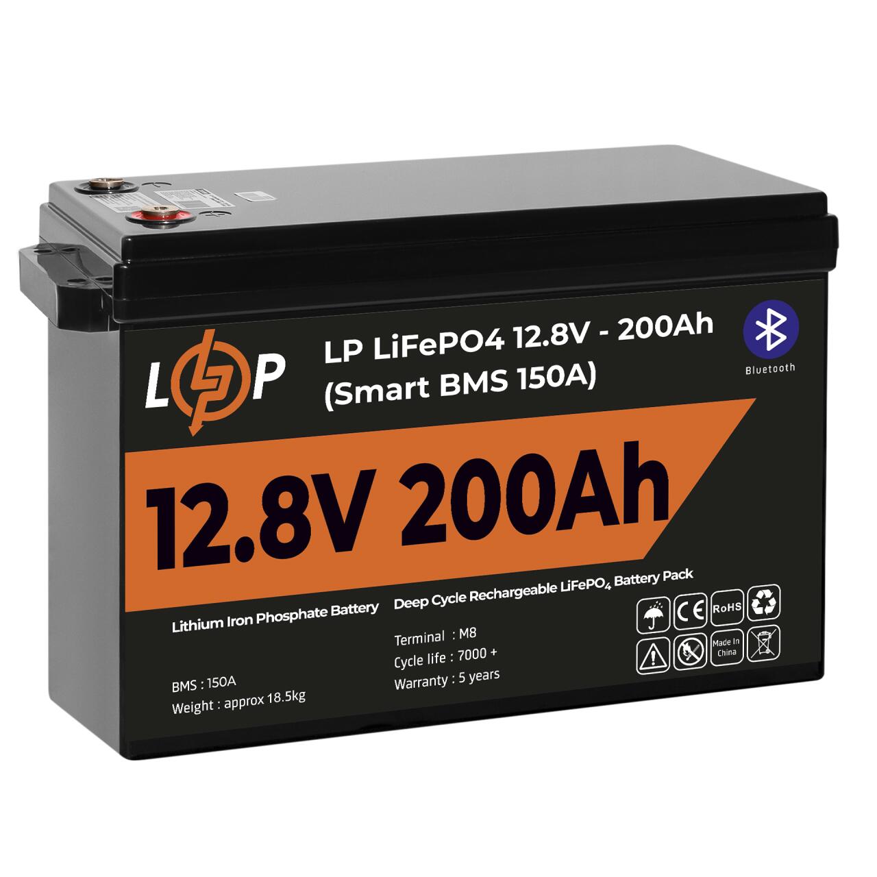 ���������� LP LiFePO4 12V (12,8V) - 200 Ah (2560Wh) (Smart BMS 100�) � BT ������� ��� ���