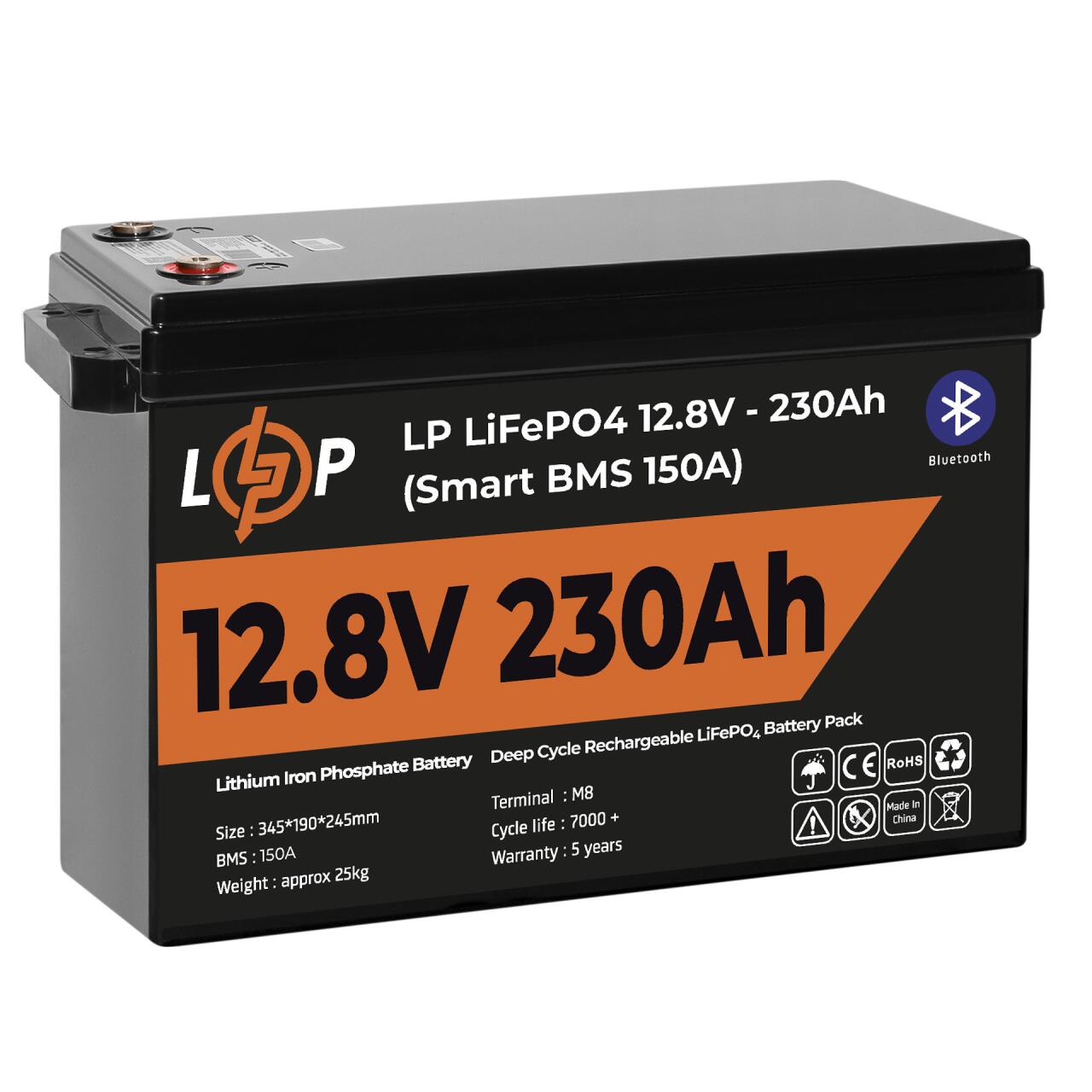 ���������� LP LiFePO4 12V (12,8V) - 230 Ah (2944Wh) (Smart BMS 150�) � BT ������� ��� ���