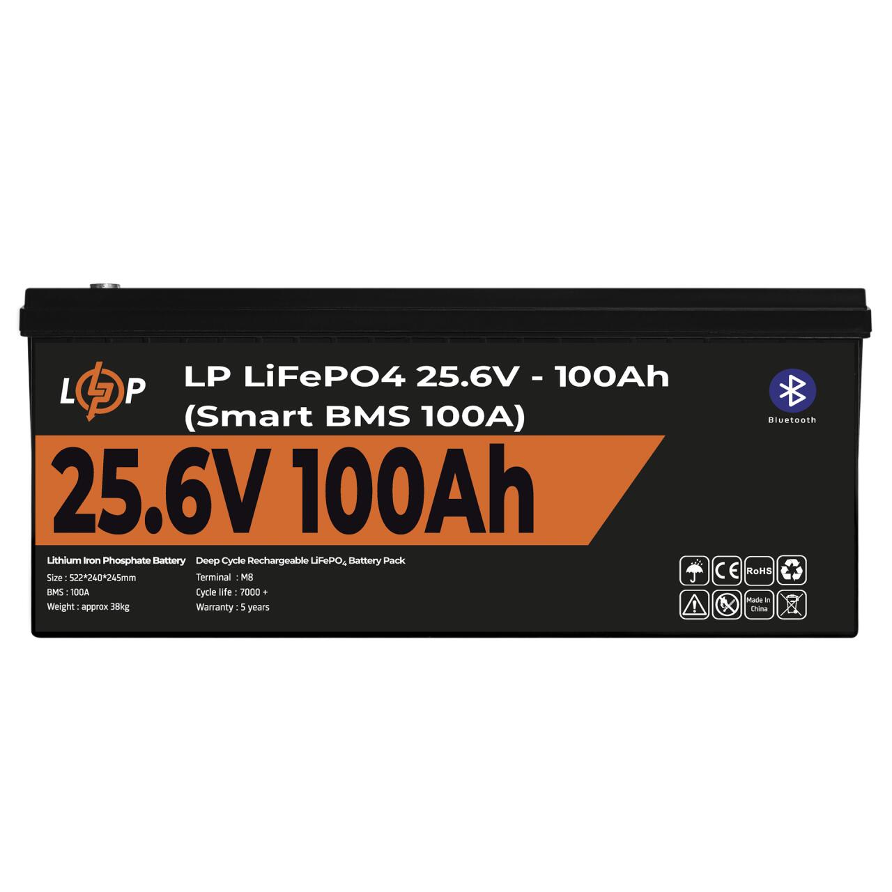 ���������� LP LiFePO4 24V (25,6V) - 100 Ah (2560Wh) (Smart BMS 100�) � BT ������� ��� ���