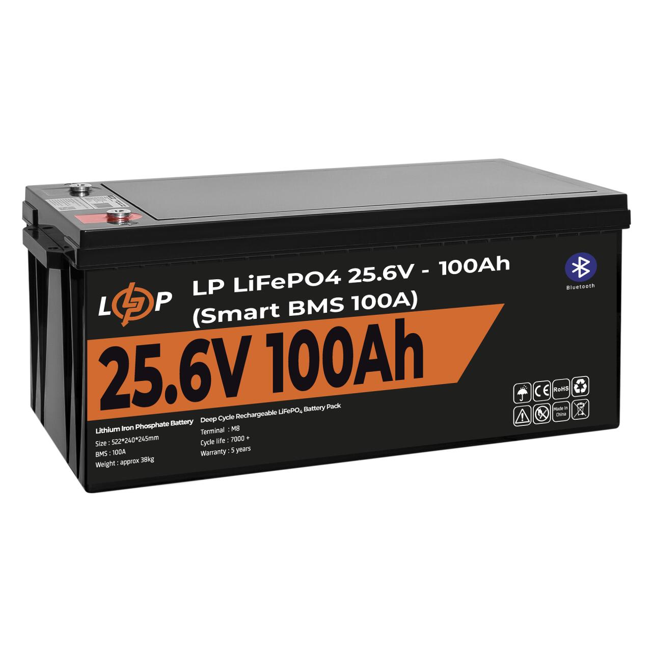���������� LP LiFePO4 24V (25,6V) - 100 Ah (2560Wh) (Smart BMS 100�) � BT ������� ��� ���