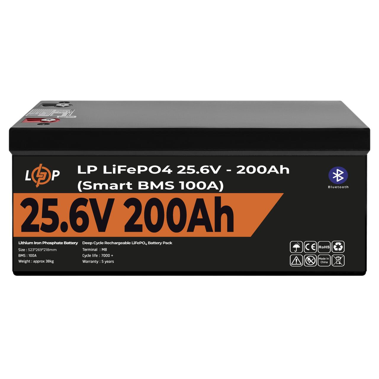 ���������� LP LiFePO4 24V (25,6V) - 200 Ah (5120Wh) (Smart BMS 100�) � BT ������� ��� ���