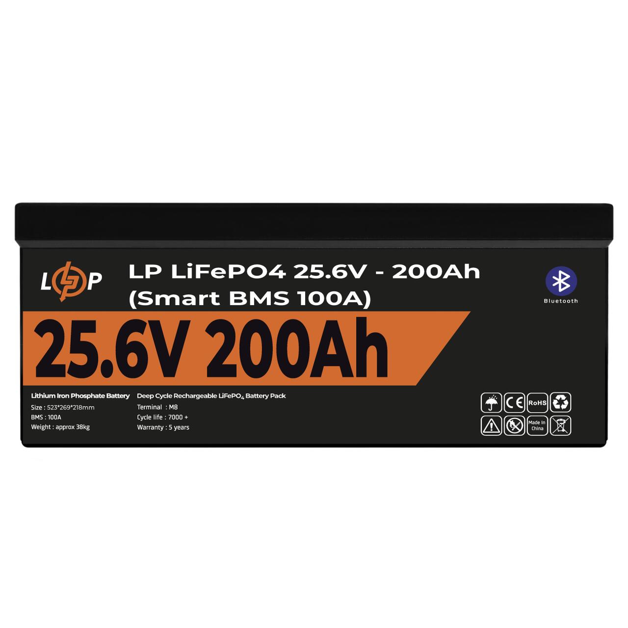 ���������� LP LiFePO4 24V (25,6V) - 200 Ah (5120Wh) (Smart BMS 100�) � BT ������� ��� ���