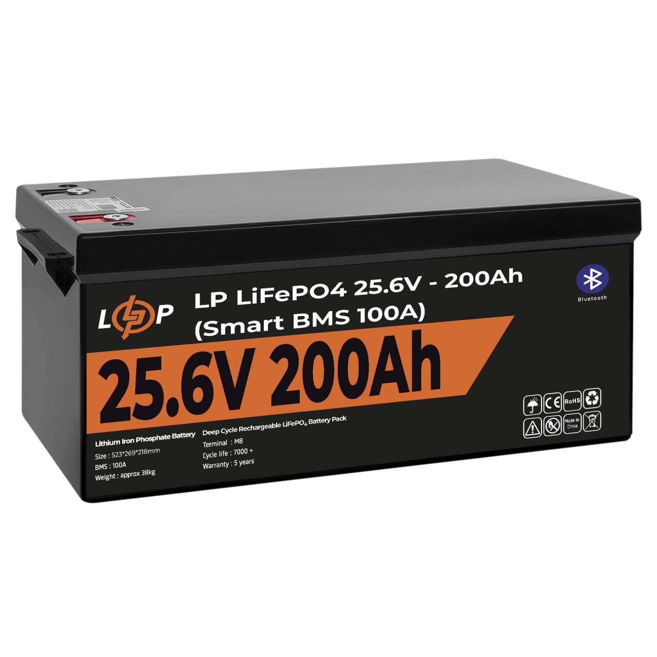 ���������� LP LiFePO4 24V (25,6V) - 200 Ah (5120Wh) (Smart BMS 100�) � BT ������� ��� ���