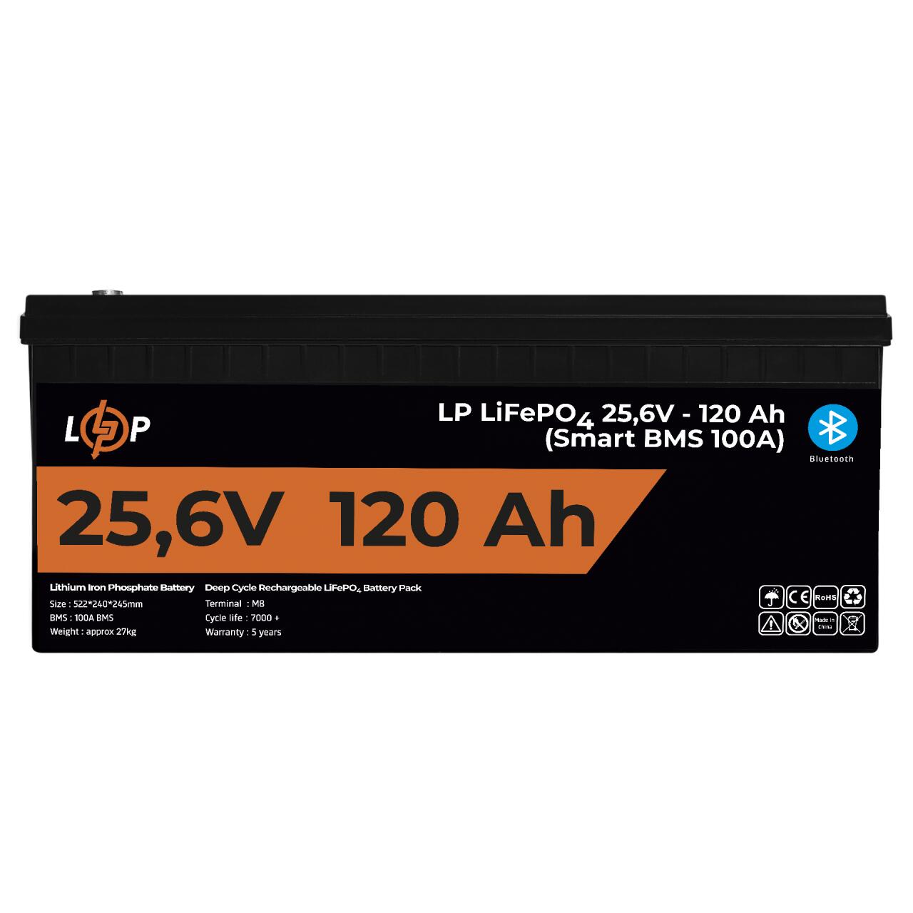 ���������� LP LiFePO4 25,6V - 120 Ah (3072Wh) (Smart BMS 100�) � BT ������� ��� ���