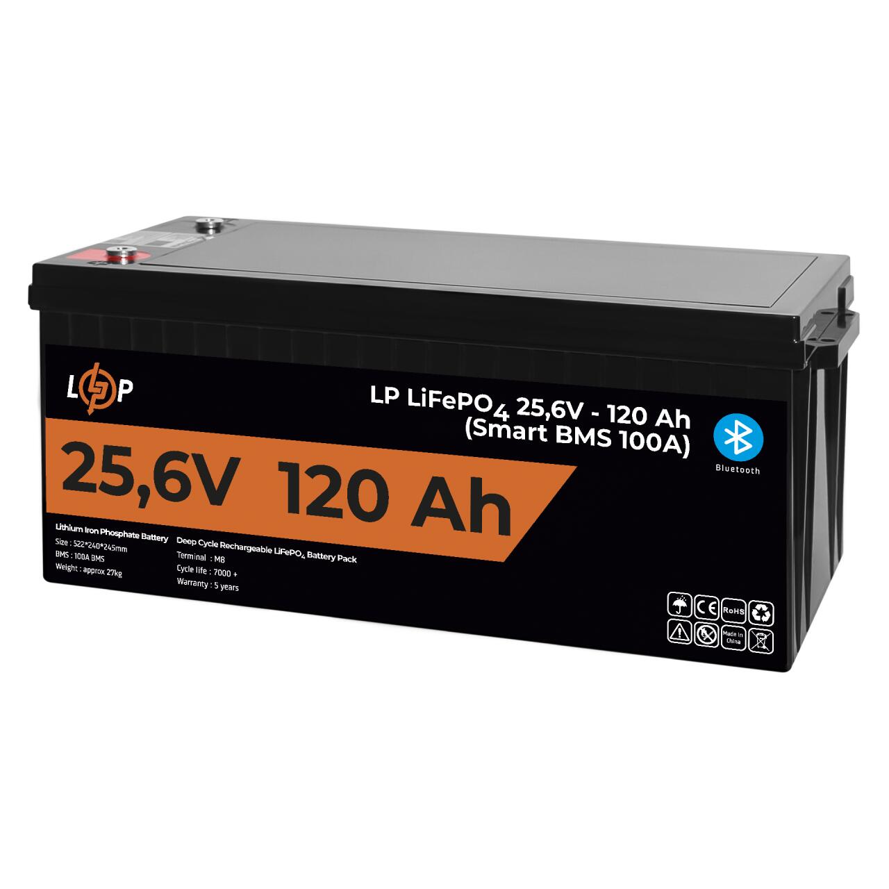 ���������� LP LiFePO4 25,6V - 120 Ah (3072Wh) (Smart BMS 100�) � BT ������� ��� ���