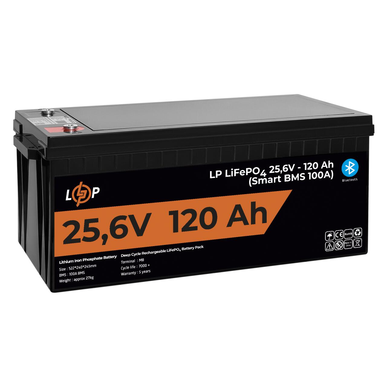���������� LP LiFePO4 25,6V - 120 Ah (3072Wh) (Smart BMS 100�) � BT ������� ��� ���