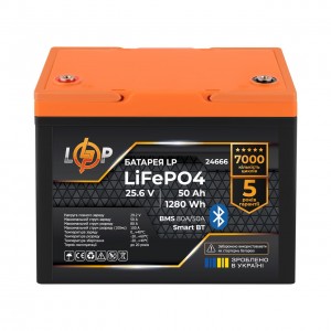 ���������� LP LiFePO4 25,6V - 50 Ah (1280Wh) (BMS 80A/50�) ������� Smart BT