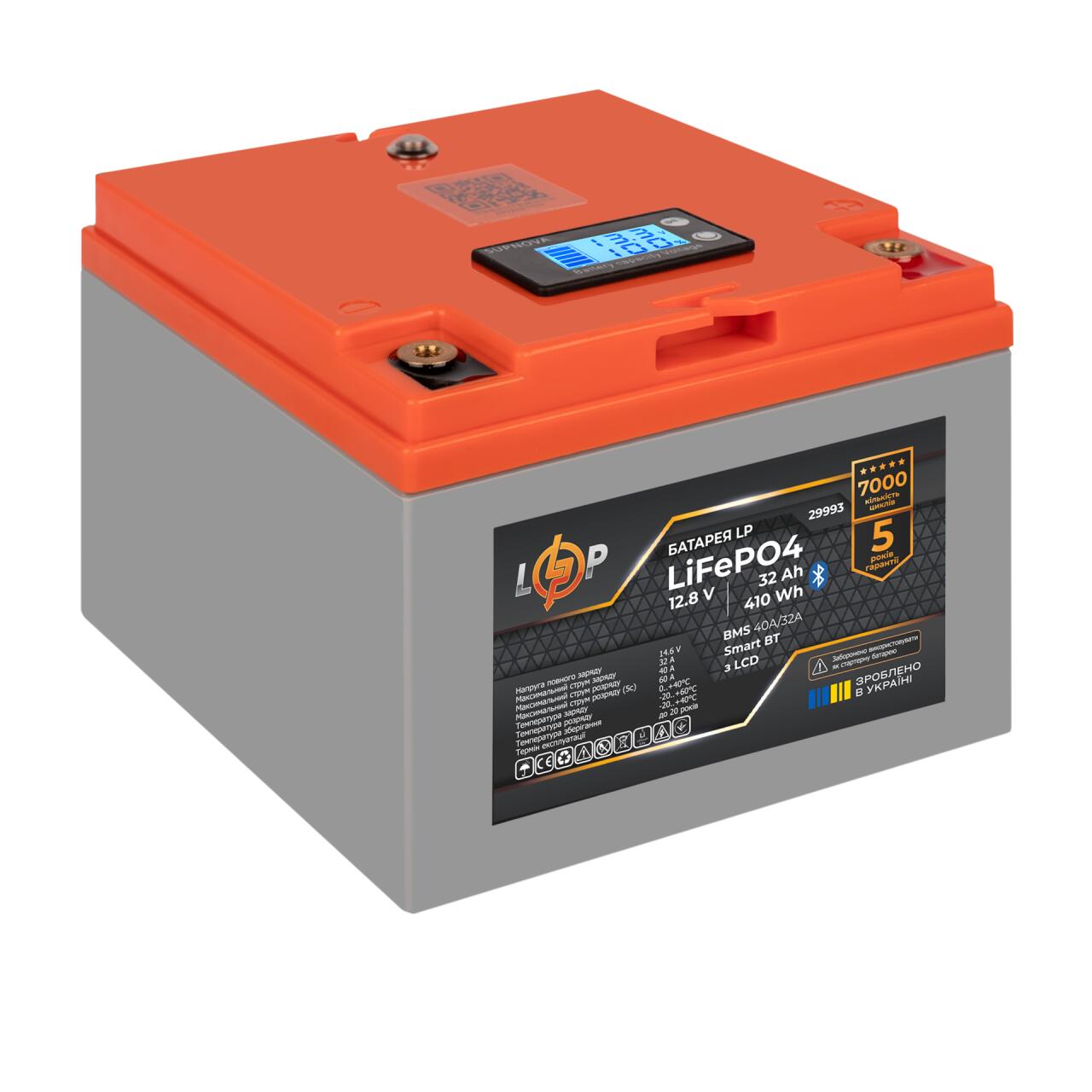 ���������� LP LiFePO4 12,8V - 32 Ah (410Wh) (BMS 40�/32A) ������� LCD Smart BT