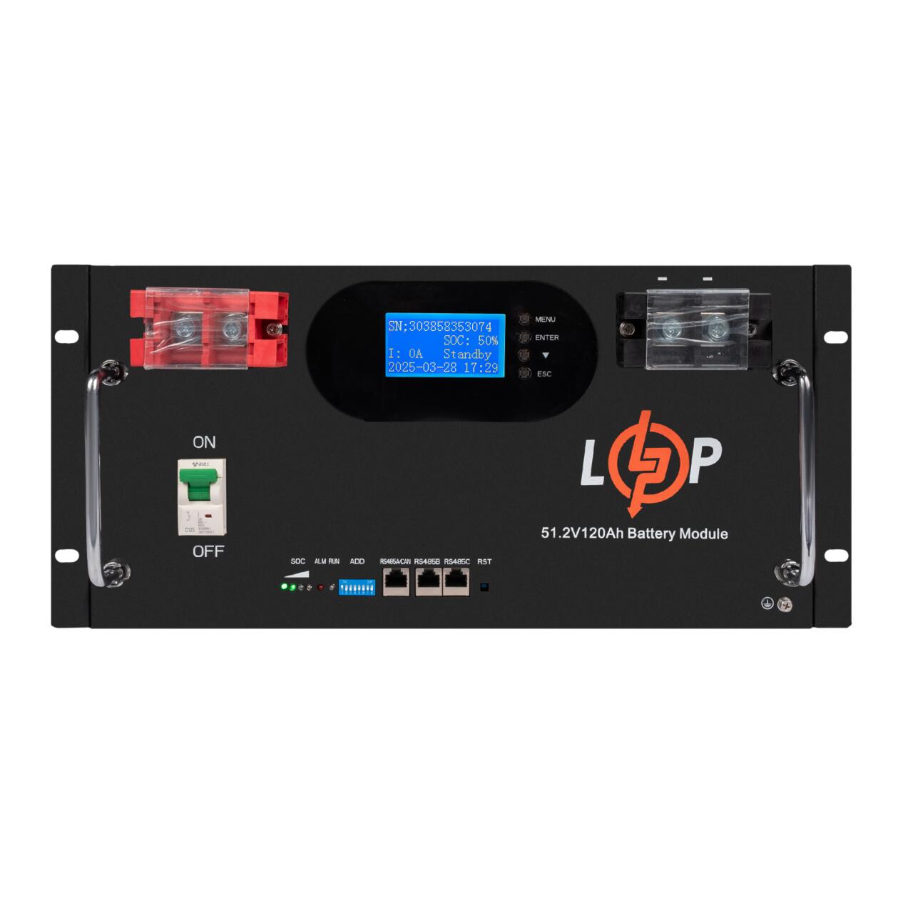 ���������� LP LiFePO4 51,2V - 120 Ah 6000Wh (Smart BMS 100A) � LCD RM AB RS485/CAN