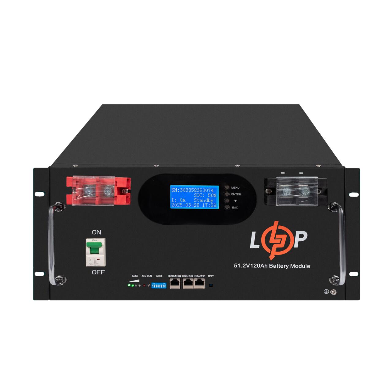 ���������� LP LiFePO4 51,2V - 120 Ah 6000Wh (Smart BMS 100A) � LCD RM AB RS485/CAN