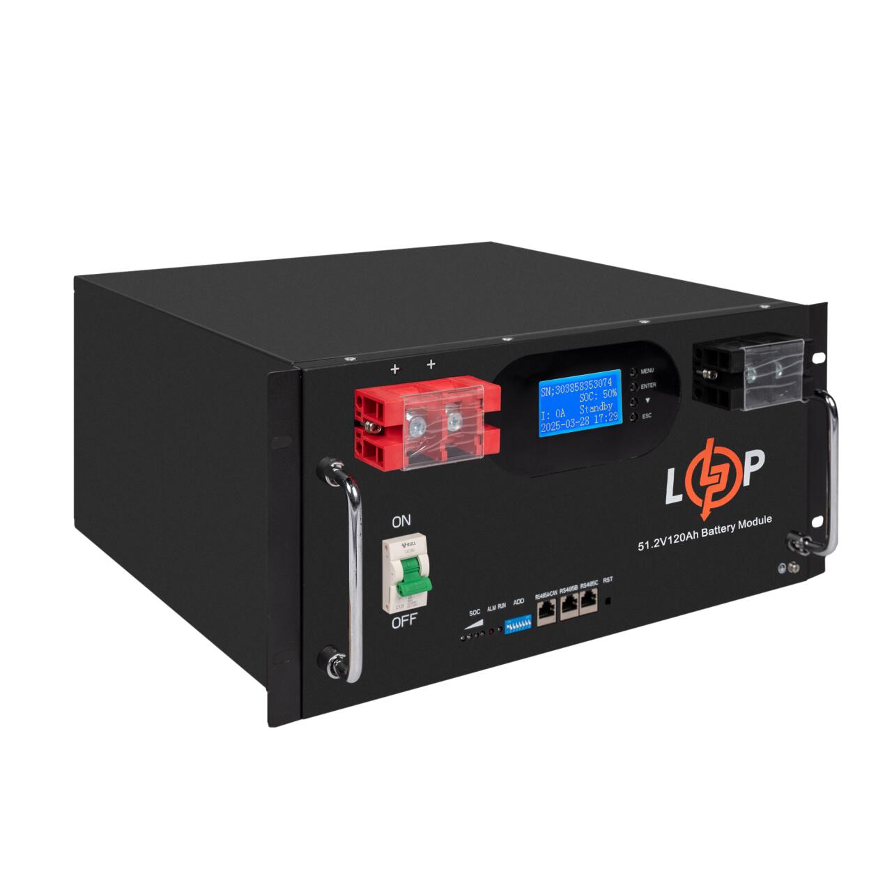 ���������� LP LiFePO4 51,2V - 120 Ah 6000Wh (Smart BMS 100A) � LCD RM AB RS485/CAN