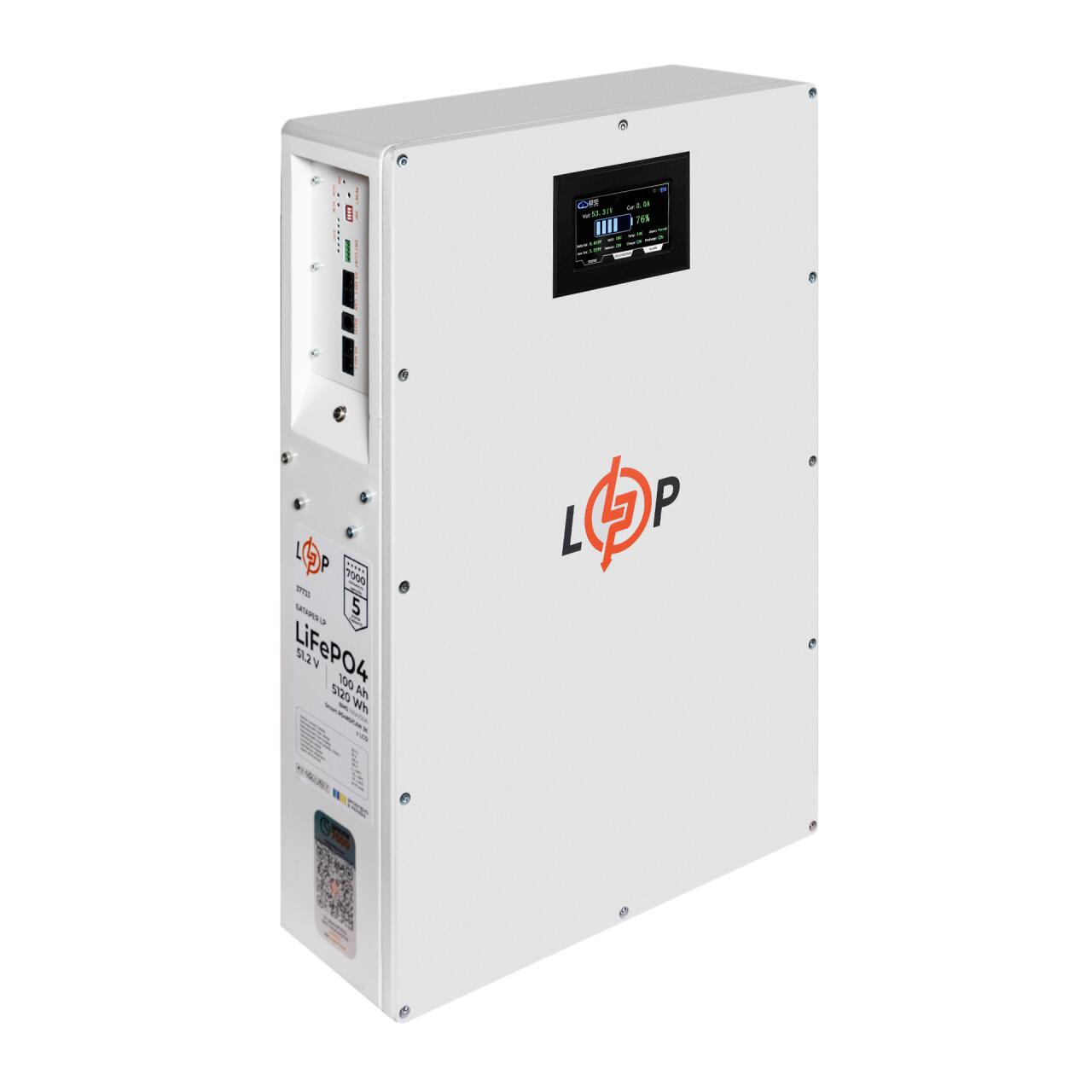 ���������� LP LiFePO4 51,2V - 100 Ah (5120Wh) (BMS 100A/50�) ����� LCD Smart RS485/CAN JK ��������