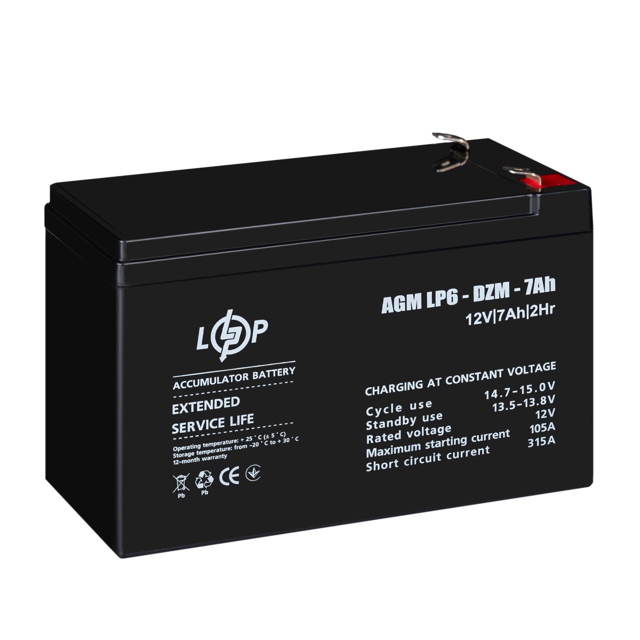 ��������� (16152) ������� ��������-��������� AGM ���������� LP 6-DZM-7 Ah (02-2024)