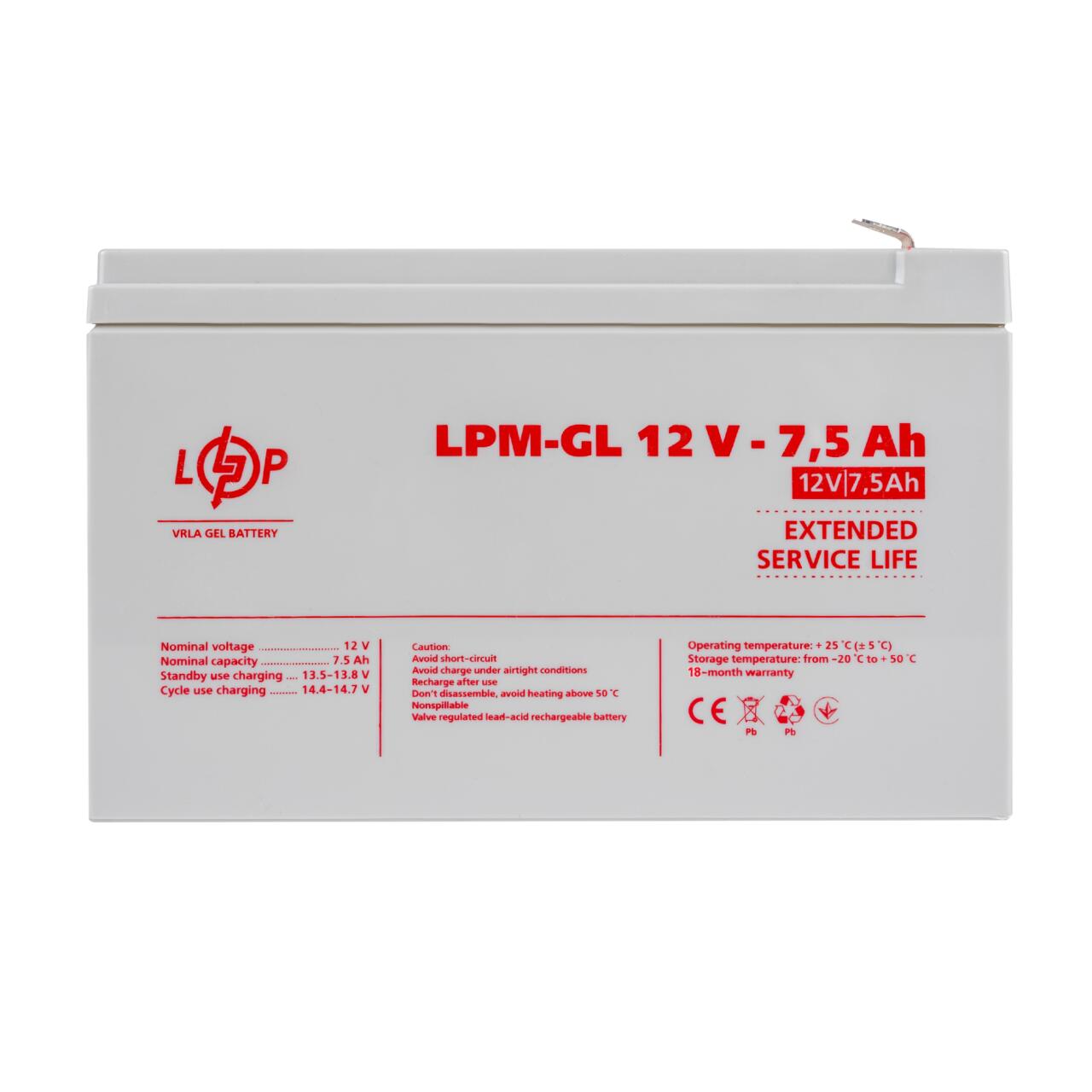 ���������� ������� LPM-GL 12V - 7.5 Ah