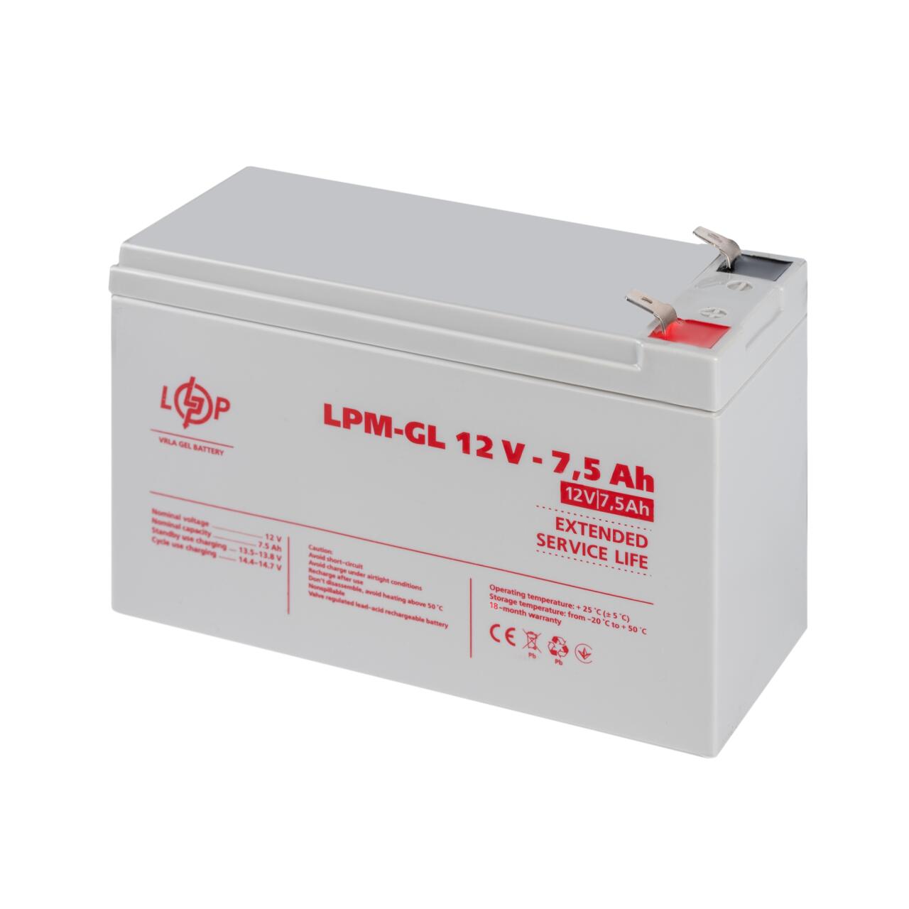 ���������� ������� LPM-GL 12V - 7.5 Ah